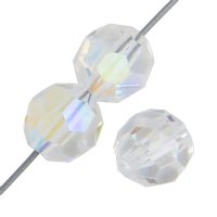 20, 4mm Round Crystal AB Preciosa Crystal Beads