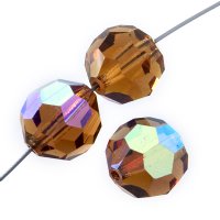 20, 4mm Round Light Colorado Topaz AB Preciosa Crystal Beads