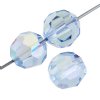20, 4mm Round Light Sapphire AB Preciosa Crystal Beads