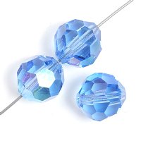 20, 4mm Round Sapphire AB Preciosa Crystal Beads