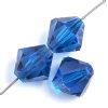 50 4mm Capri Blue Preciosa Bicone Beads