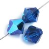 50 4mm Capri Blue AB Preciosa Bicone Beads