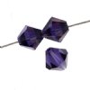 50 4mm Deep Tanzanite AB Preciosa Bicone Beads