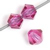 50 4mm Fuchsia Preciosa Bicone Beads