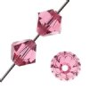 50 4mm Indian Pink Preciosa Bicone Beads