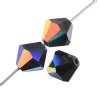 50 4mm Jet AB Preciosa Bicone Beads
