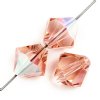 50 4mm Light Rose AB Preciosa Bicone Beads