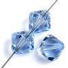 50 4mm Light Sapphire Preciosa Bicone Beads