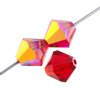 50 4mm Light Siam AB Preciosa Bicone Beads