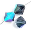 50 4mm Montana Blue AB Preciosa Bicone Beads