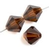 50 4mm Smoked Topaz Preciosa Bicone Beads