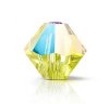 50, 4mm Preciosa Citrine Glitter Bicone / Rondelle Beads