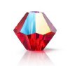 50, 4mm Preciosa Light Siam Glitter Bicone / Rondelle Beads