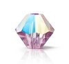 50, 4mm Preciosa Light Amethyst Glitter Bicone / Rondelle Beads
