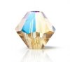 50, 4mm Preciosa Light Colorado Topaz Glitter Bicone / Rondelle Beads