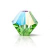 50, 4mm Preciosa Peridot Glitter Bicone / Rondelle Beads