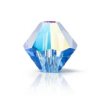 50, 4mm Preciosa Sapphire Glitter Bicone / Rondelle Beads