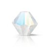 50, 4mm Preciosa White Opal Glitter Bicone / Rondelle Beads