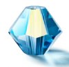 50 4mm Malibu Blue AB Preciosa Rondell / Bicone Beads