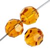 20, 4mm Round Topaz Preciosa Crystal Beads