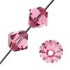 25 6mm Transparent Indian Pink Preciosa Bicone Beads