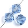 25 6mm Transparent Light Sapphire Preciosa Bicone Beads