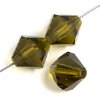 25 6mm Transparent Olivine Preciosa Bicone Beads