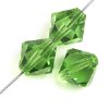 25 6mm Transparent Peridot Preciosa Bicone Beads