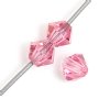 25 6mm Transparent Rose Preciosa Bicone Beads