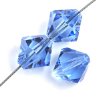 25 6mm Transparent Sapphire Preciosa Bicone Beads