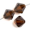 25 6mm Transparent Smoke Topaz Preciosa Bicone Beads