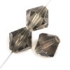 25, 6mm Transparent Black Diamond Preciosa Bicone Beads