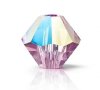 25, 6mm Preciosa Light Amethyst Glitter Bicone / Rondelle Beads