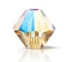25, 6mm Preciosa Light Colorado Topaz Glitter Bicone / Rondelle Beads