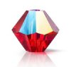 25, 6mm Preciosa Light Siam Glitter Bicone / Rondelle Beads