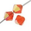 25, 6mm Hyacinth AB Preciosa Rondell / Bicone Beads