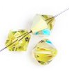 25, 6mm Jonquil AB Preciosa Rondell / Bicone Beads
