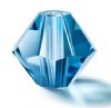 25 6mm Transparent Malibu Blue Preciosa Bicone Beads