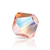 25, 6mm Rose Peach AB Preciosa Rondell / Bicone Beads