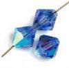 25, 6mm Sapphire AB Preciosa Rondell / Bicone Beads