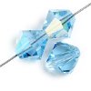 25, 6mm Transparent Aqua AB Preciosa Rondell / Bicone Beads