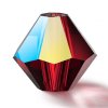 25, 6mm Vivid Siam AB Preciosa Rondell / Bicone Beads