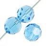 12, 6mm Aqua Bohemica Preciosa Round Beads