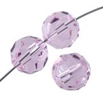 12, 6mm Preciosa Faceted Pink Sapphire Round Beads