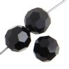 12, 8mm Faceted Round Jet Preciosa Crystal Beads