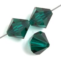 10 8mm Preciosa Emerald Bicone  Beads