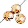 12, 8mm Faceted Round Capri Gold Preciosa Crystal Beads 