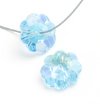 10 6mm Aqua Bohemica Preciosa Flower Beads