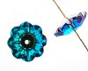 5 8mm Bermuda Blue Half Coat Preciosa Flower Beads