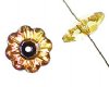 10 6mm Capri Gold Half Coat Preciosa Flower Beads